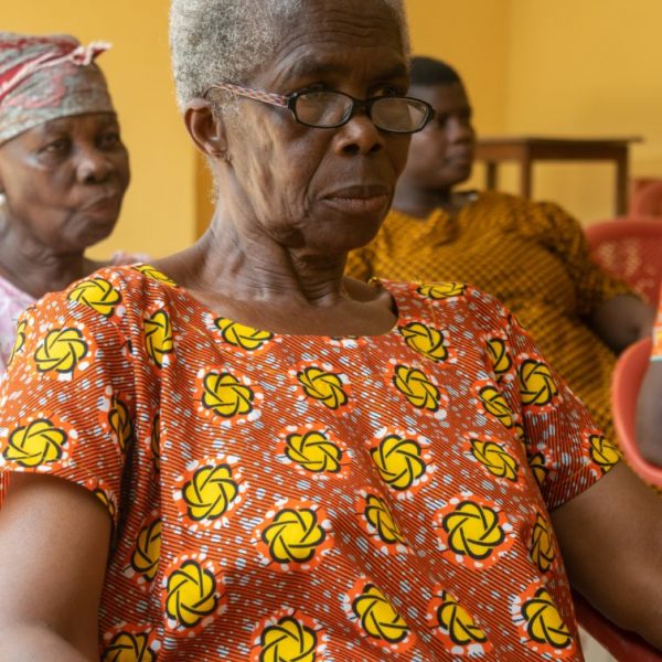 Portrait of an elderly beneficiary at the Abiriw distribution