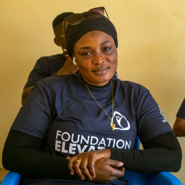 A Foundation Elevators volunteer in branded T-shirt during the programme