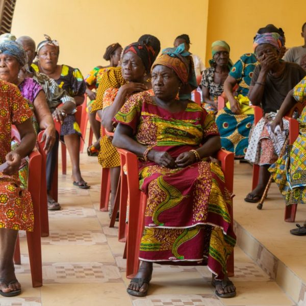 The assembled beneficiaries of the Widows in Need project